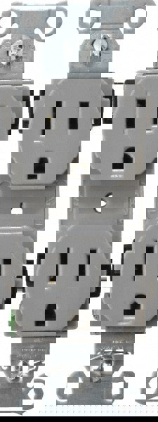 Straight Blade Duplex Receptacle: NEMA 5-15R, 15 Amps, Self-Grounding